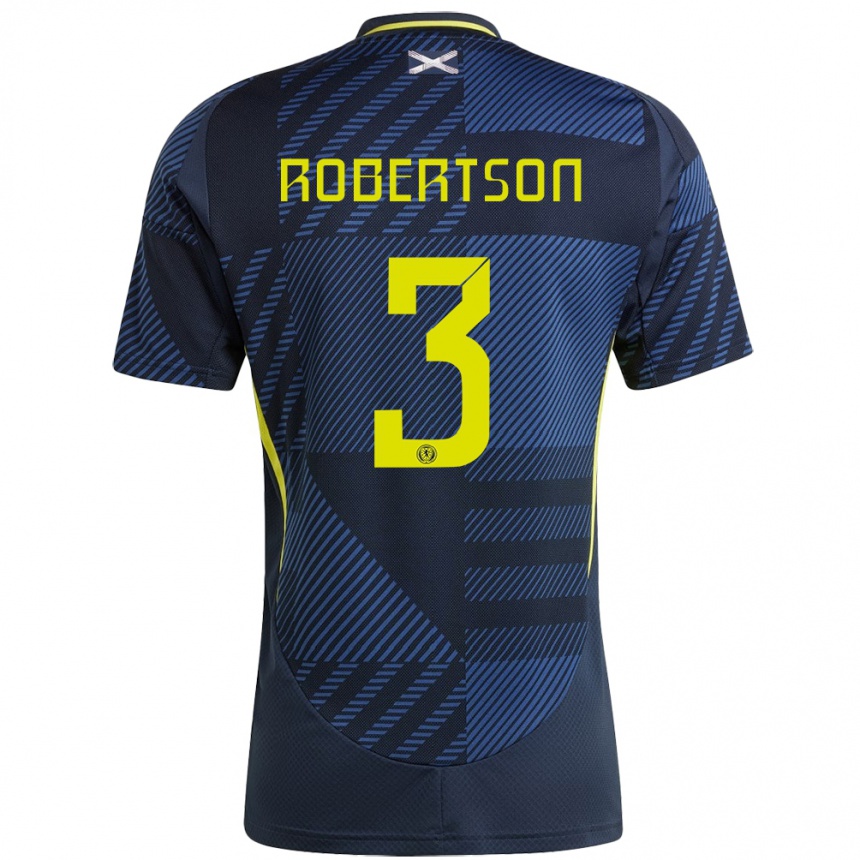 Kinder Fußball Schottland Andrew Robertson #3 Dunkelblau Heimtrikot Trikot 24-26 T-Shirt Luxemburg