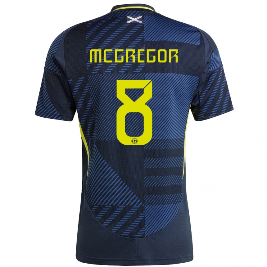 Kinder Fußball Schottland Callum Mcgregor #8 Dunkelblau Heimtrikot Trikot 24-26 T-Shirt Luxemburg