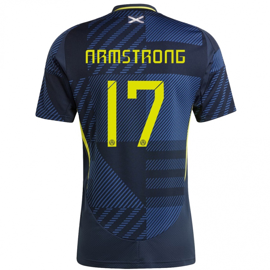 Kinder Fußball Schottland Stuart Armstrong #17 Dunkelblau Heimtrikot Trikot 24-26 T-Shirt Luxemburg