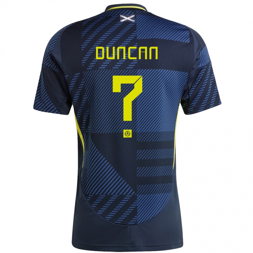 Kinder Fußball Schottland Ryan Duncan #0 Dunkelblau Heimtrikot Trikot 24-26 T-Shirt Luxemburg