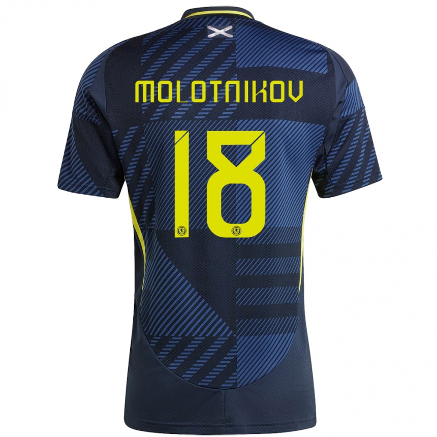 Kinder Fußball Schottland Rudi Molotnikov #18 Dunkelblau Heimtrikot Trikot 24-26 T-Shirt Luxemburg