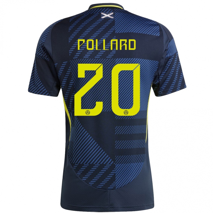 Kinder Fußball Schottland Lancelot Pollard #20 Dunkelblau Heimtrikot Trikot 24-26 T-Shirt Luxemburg