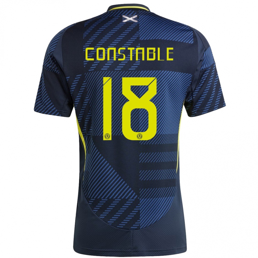 Kinder Fußball Schottland Scott Constable #18 Dunkelblau Heimtrikot Trikot 24-26 T-Shirt Luxemburg