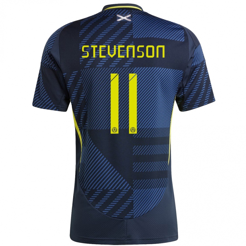 Kinder Fußball Schottland Gus Stevenson #11 Dunkelblau Heimtrikot Trikot 24-26 T-Shirt Luxemburg