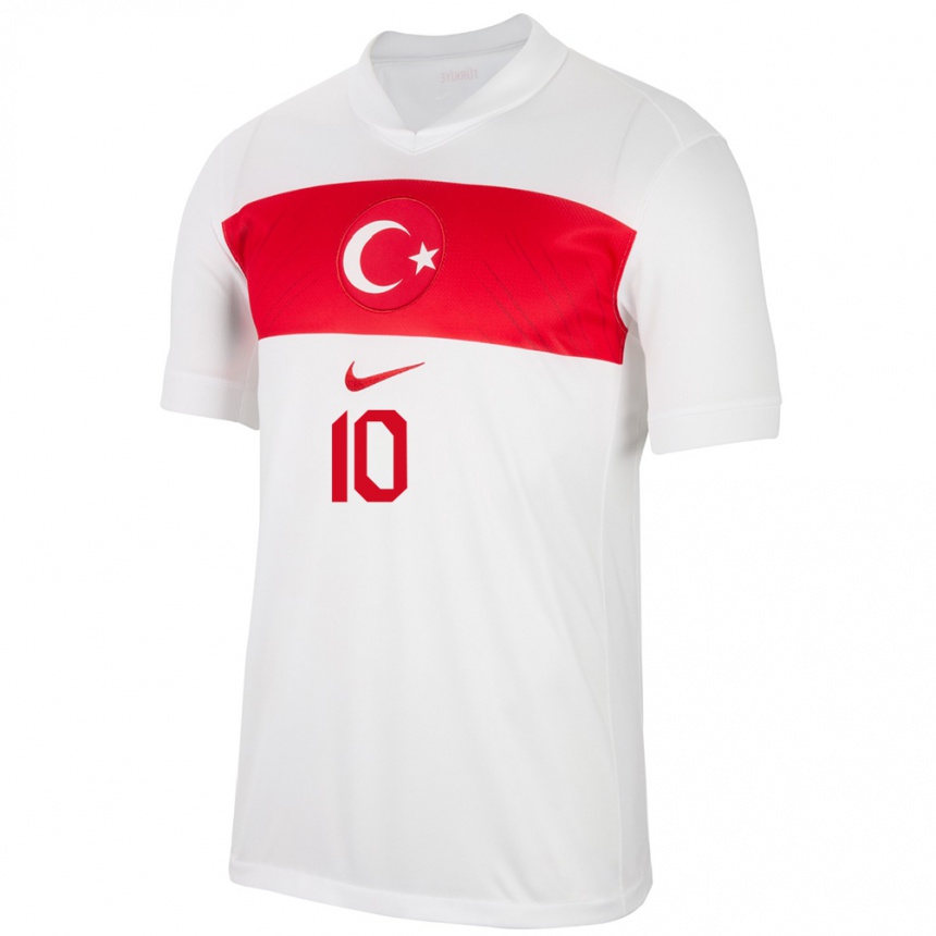 Kinder Fußball Türkei Ebru Topçu #10 Weiß Heimtrikot Trikot 24-26 T-Shirt Luxemburg