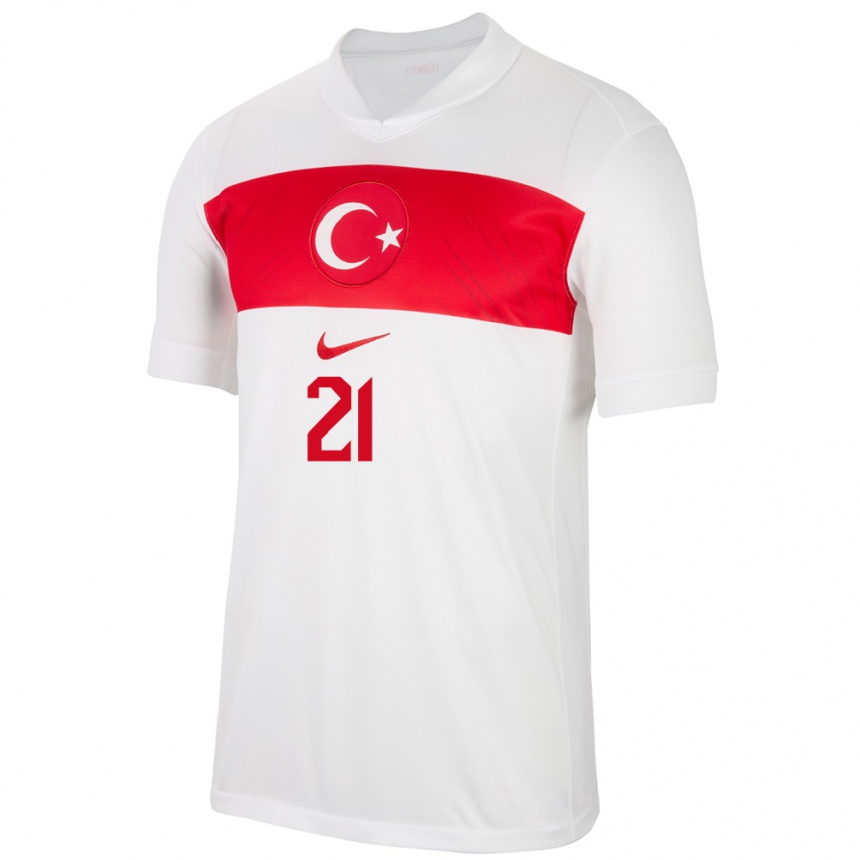 Kinder Fußball Türkei Gülbin Hız #21 Weiß Heimtrikot Trikot 24-26 T-Shirt Luxemburg