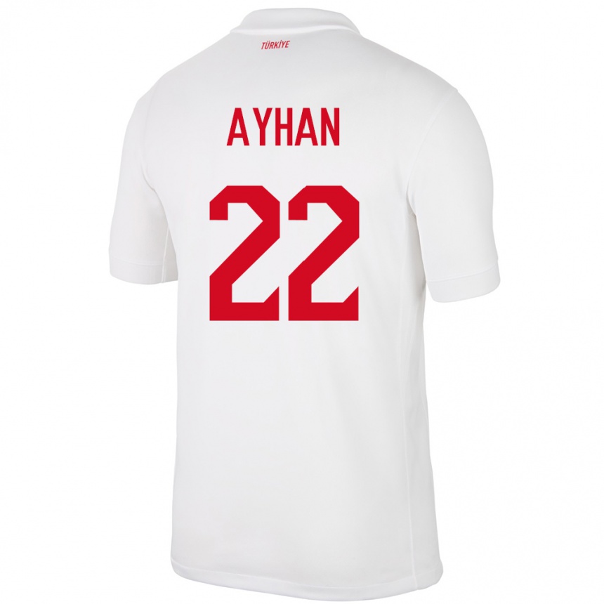 Kinder Fußball Türkei Kaan Ayhan #22 Weiß Heimtrikot Trikot 24-26 T-Shirt Luxemburg