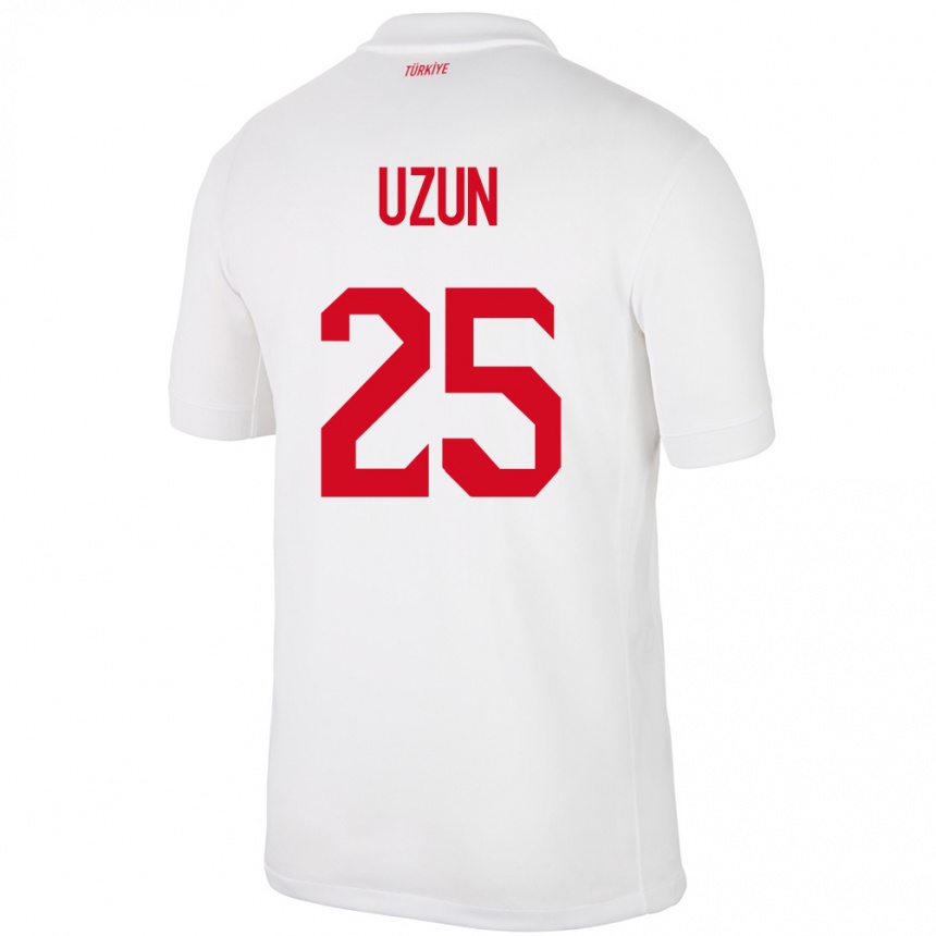 Kinder Fußball Türkei Can Uzun #25 Weiß Heimtrikot Trikot 24-26 T-Shirt Luxemburg