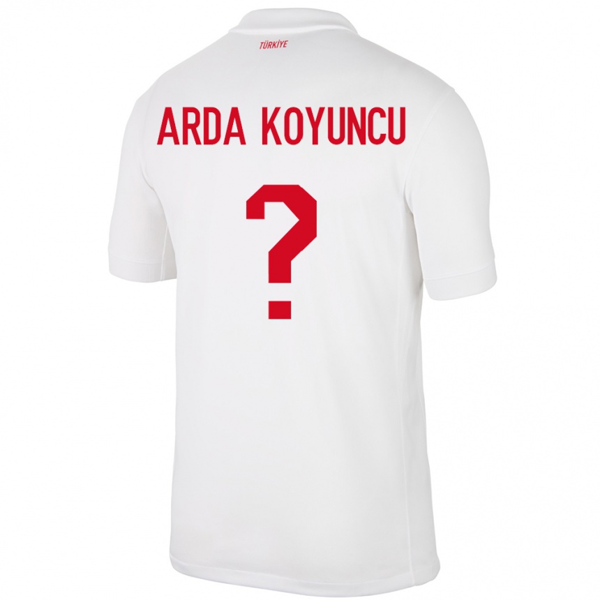 Kinder Fußball Türkei Efe Arda Koyuncu #0 Weiß Heimtrikot Trikot 24-26 T-Shirt Luxemburg