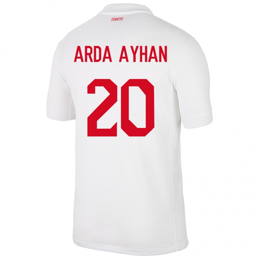 Kinder Fußball Türkei Murat Arda Ayhan #20 Weiß Heimtrikot Trikot 24-26 T-Shirt Luxemburg