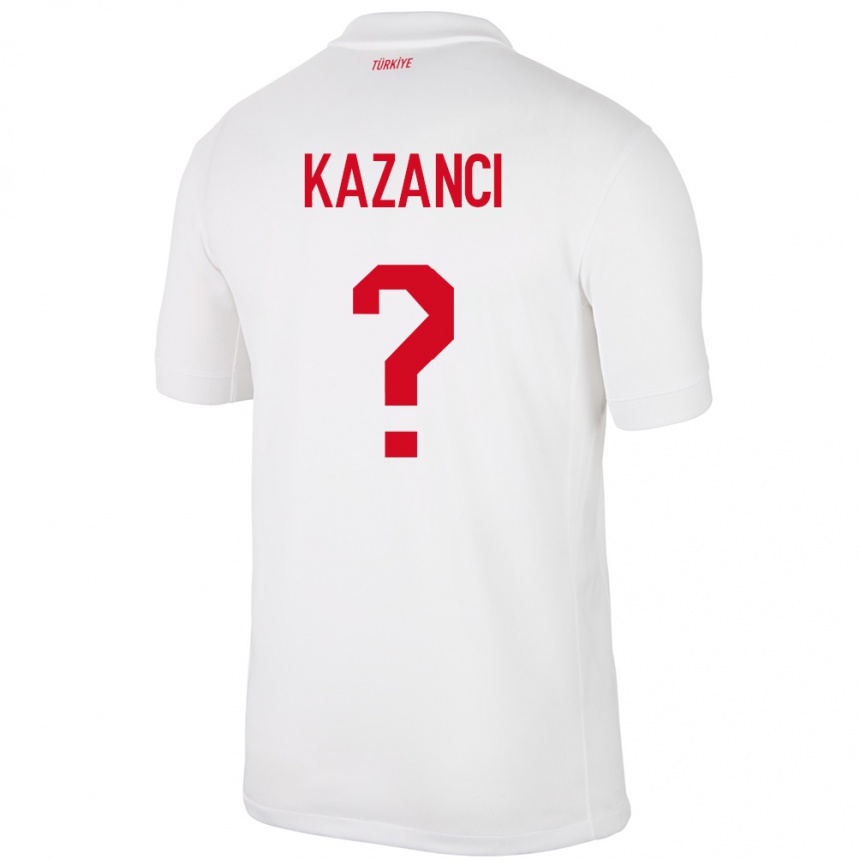 Kinder Fußball Türkei Şant Kazancı #0 Weiß Heimtrikot Trikot 24-26 T-Shirt Luxemburg