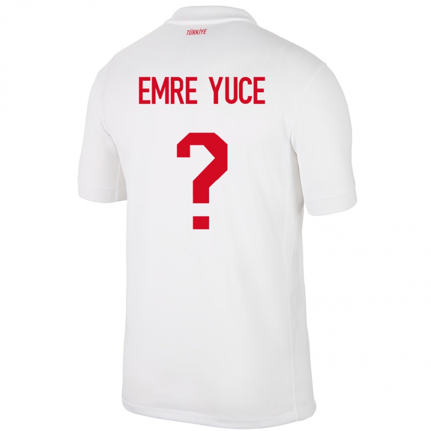 Kinder Fußball Türkei Yunus Emre Yüce #0 Weiß Heimtrikot Trikot 24-26 T-Shirt Luxemburg