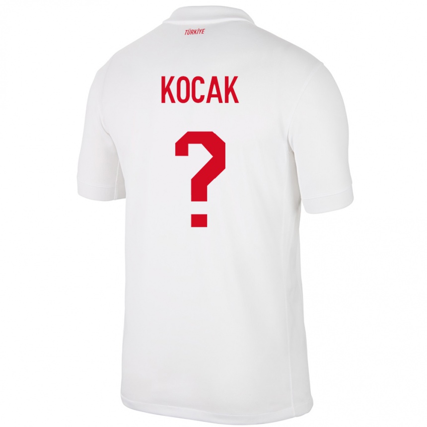 Kinder Fußball Türkei Furkan Koçak #0 Weiß Heimtrikot Trikot 24-26 T-Shirt Luxemburg