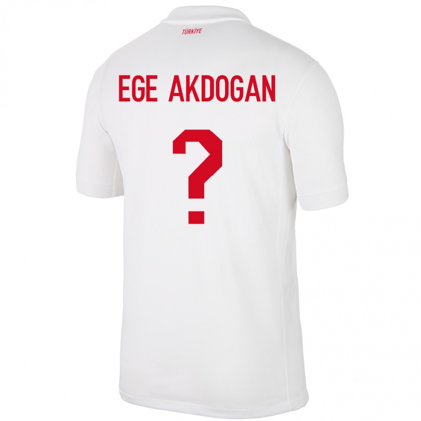 Kinder Fußball Türkei Hasan Ege Akdoğan #0 Weiß Heimtrikot Trikot 24-26 T-Shirt Luxemburg