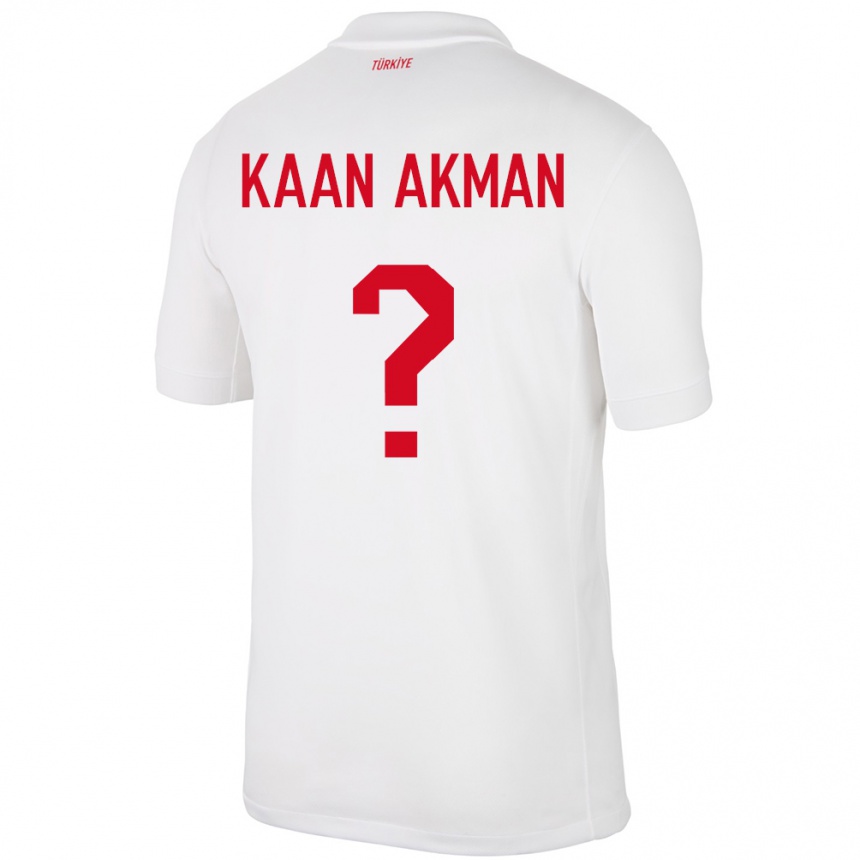 Kinder Fußball Türkei Ege Kaan Akman #0 Weiß Heimtrikot Trikot 24-26 T-Shirt Luxemburg