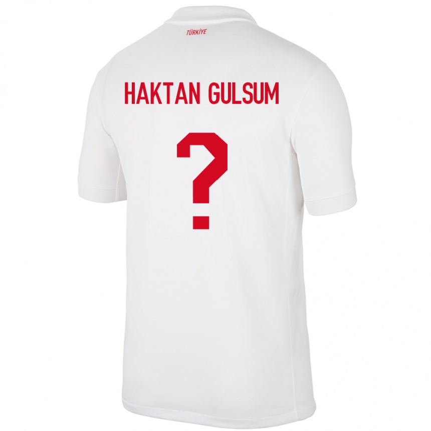 Kinder Fußball Türkei Ayaz Haktan Gülsüm #0 Weiß Heimtrikot Trikot 24-26 T-Shirt Luxemburg