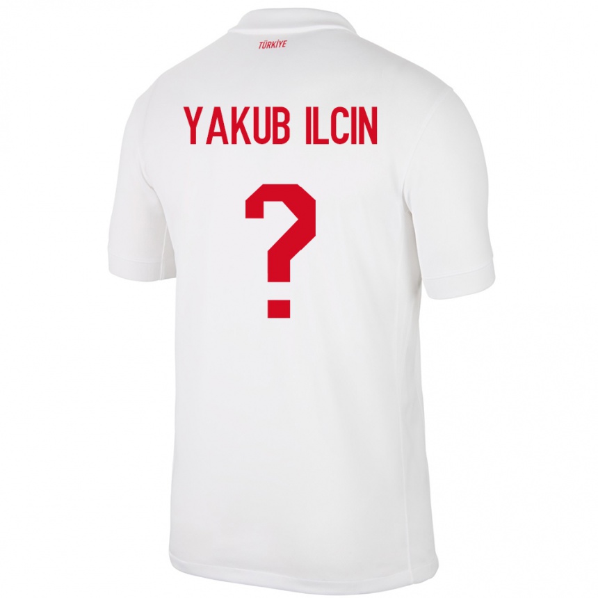 Kinder Fußball Türkei Hasan Yakub İlçin #0 Weiß Heimtrikot Trikot 24-26 T-Shirt Luxemburg