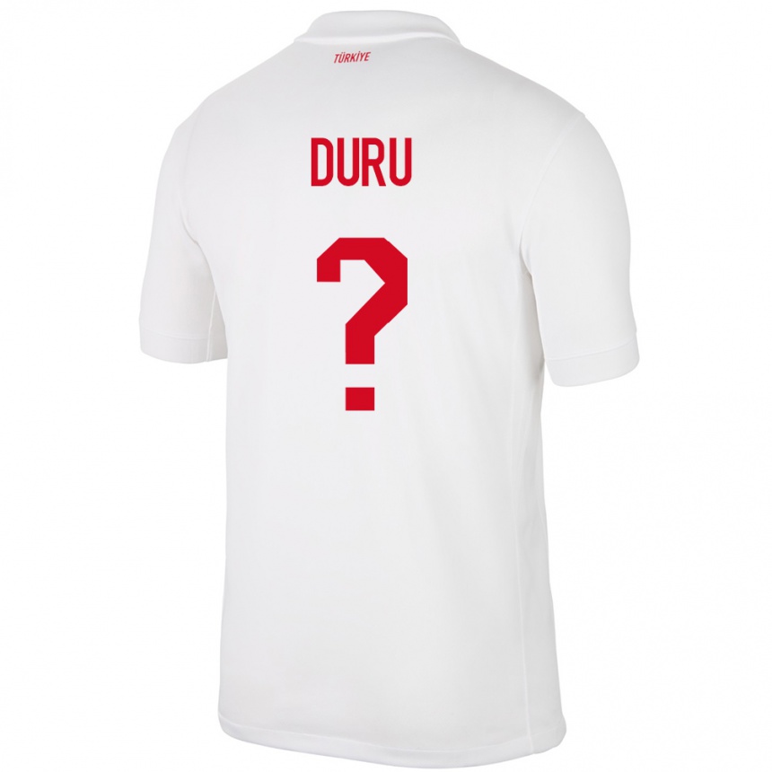 Kinder Fußball Türkei Mustafa Duru #0 Weiß Heimtrikot Trikot 24-26 T-Shirt Luxemburg