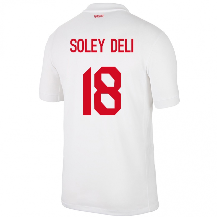 Kinder Fußball Türkei Dilara Soley Deli #18 Weiß Heimtrikot Trikot 24-26 T-Shirt Luxemburg