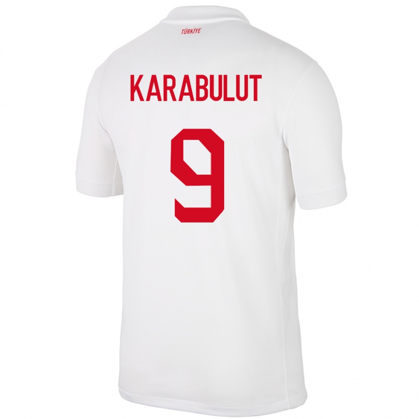 Kinder Fußball Türkei Arzu Karabulut #9 Weiß Heimtrikot Trikot 24-26 T-Shirt Luxemburg