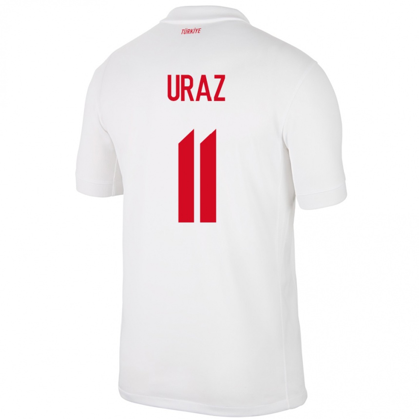 Kinder Fußball Türkei Yağmur Uraz #11 Weiß Heimtrikot Trikot 24-26 T-Shirt Luxemburg