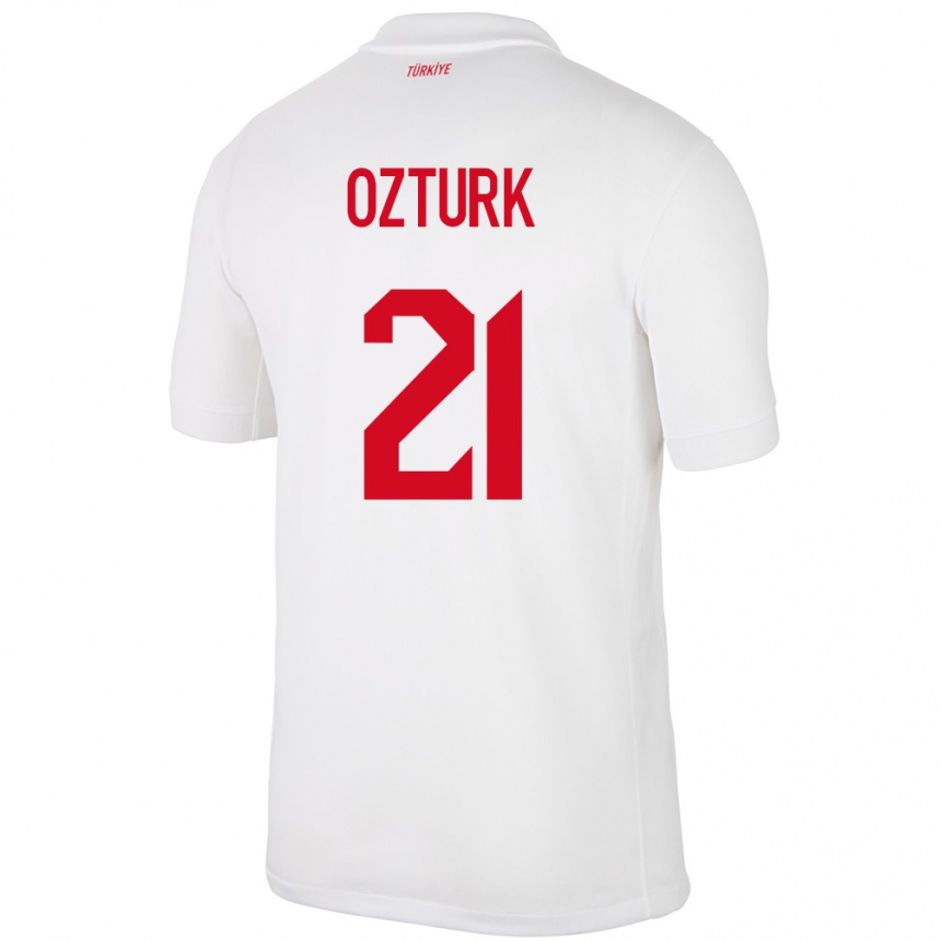 Kinder Fußball Türkei Melike Öztürk #21 Weiß Heimtrikot Trikot 24-26 T-Shirt Luxemburg