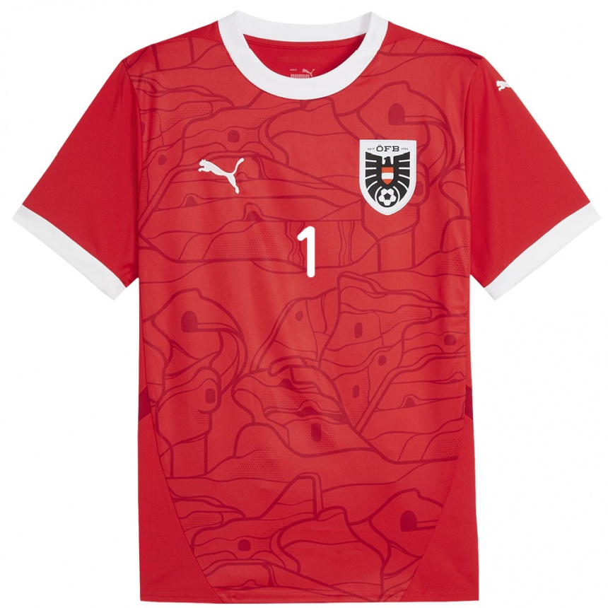 Kinder Fußball Österreich Manuela Zinsberger #1 Rot Heimtrikot Trikot 24-26 T-Shirt Luxemburg