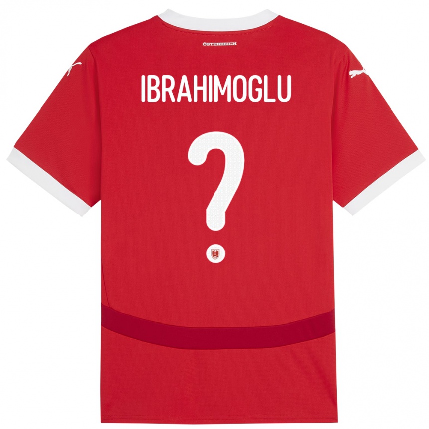 Kinder Fußball Österreich Mücahit Ibrahimoglu #0 Rot Heimtrikot Trikot 24-26 T-Shirt Luxemburg