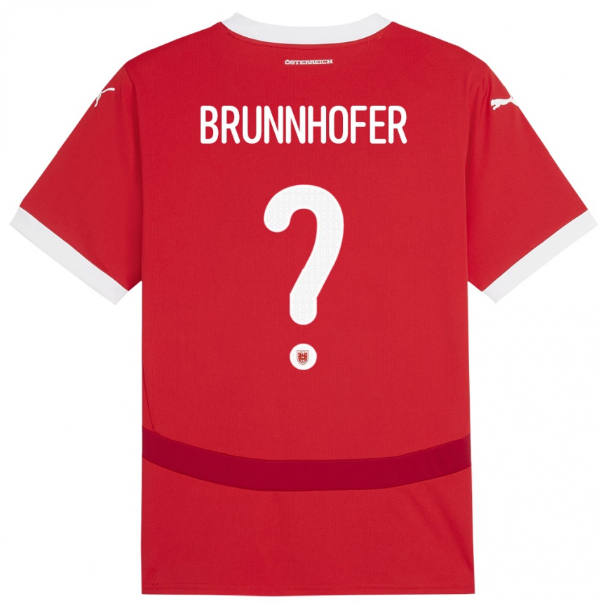 Kinder Fußball Österreich Jakob Brunnhofer #0 Rot Heimtrikot Trikot 24-26 T-Shirt Luxemburg