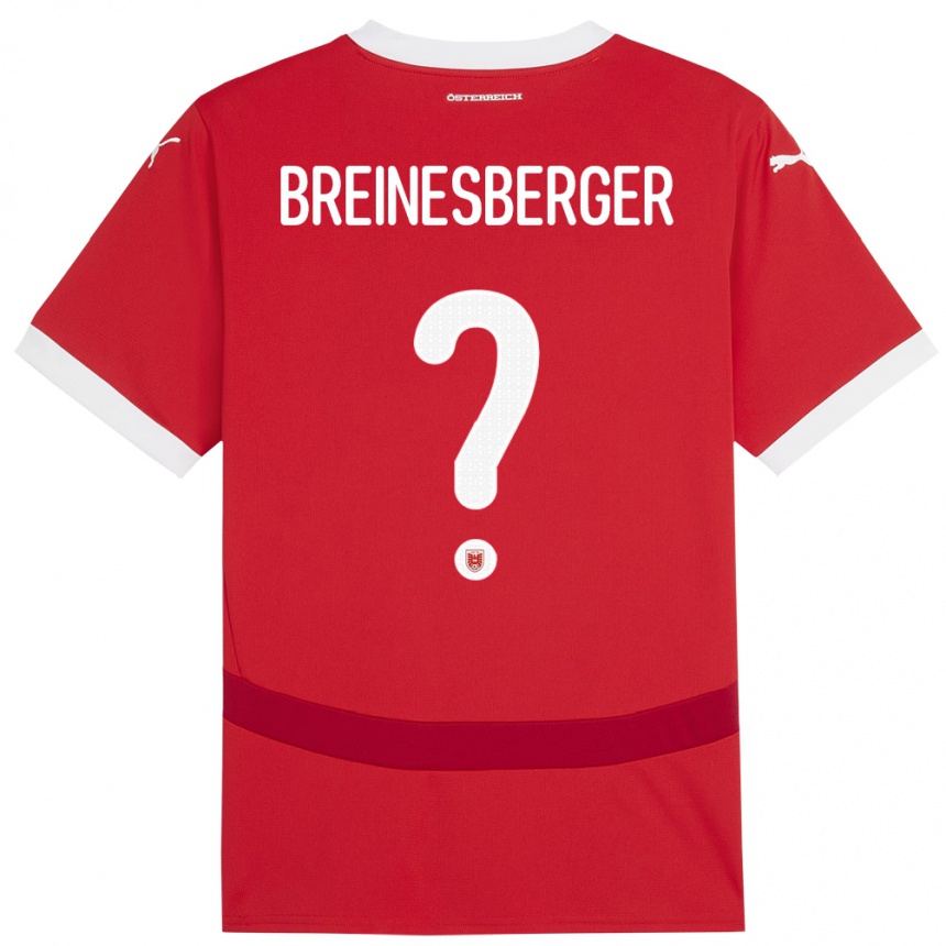 Kinder Fußball Österreich Christoph Breinesberger #0 Rot Heimtrikot Trikot 24-26 T-Shirt Luxemburg