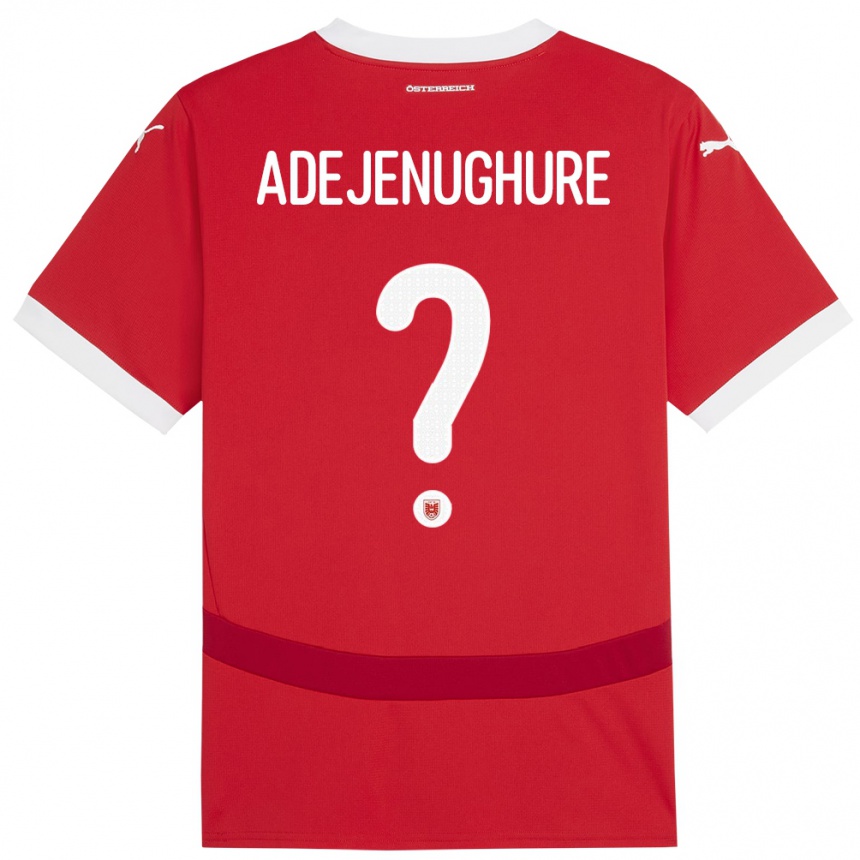 Kinder Fußball Österreich Oghenetejiri Adejenughure #0 Rot Heimtrikot Trikot 24-26 T-Shirt Luxemburg