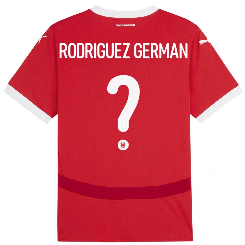 Kinder Fußball Österreich Ryan Rodriguez German #0 Rot Heimtrikot Trikot 24-26 T-Shirt Luxemburg