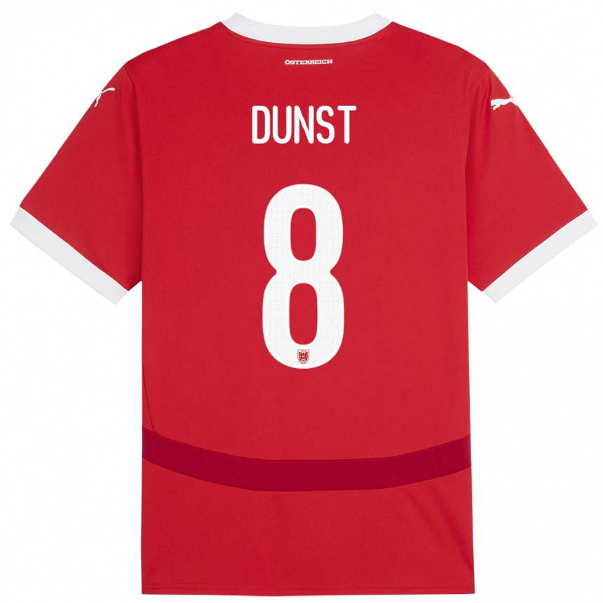 Kinder Fußball Österreich Barbara Dunst #8 Rot Heimtrikot Trikot 24-26 T-Shirt Luxemburg