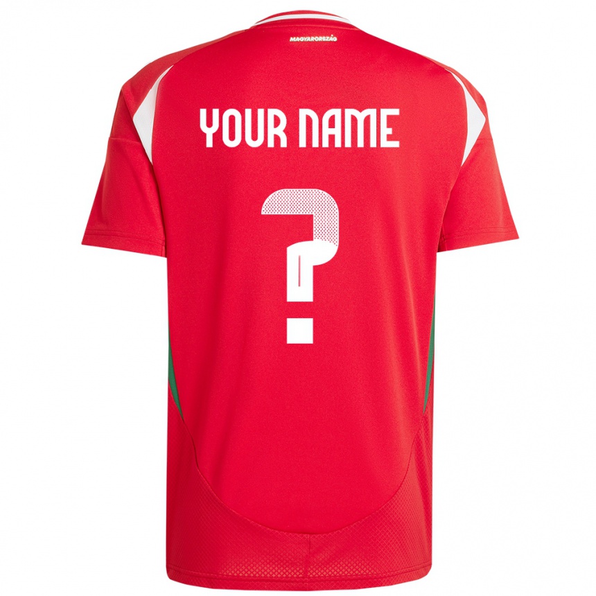 Kinder Fußball Ungarn Ihren Namen #0 Rot Heimtrikot Trikot 24-26 T-Shirt Luxemburg