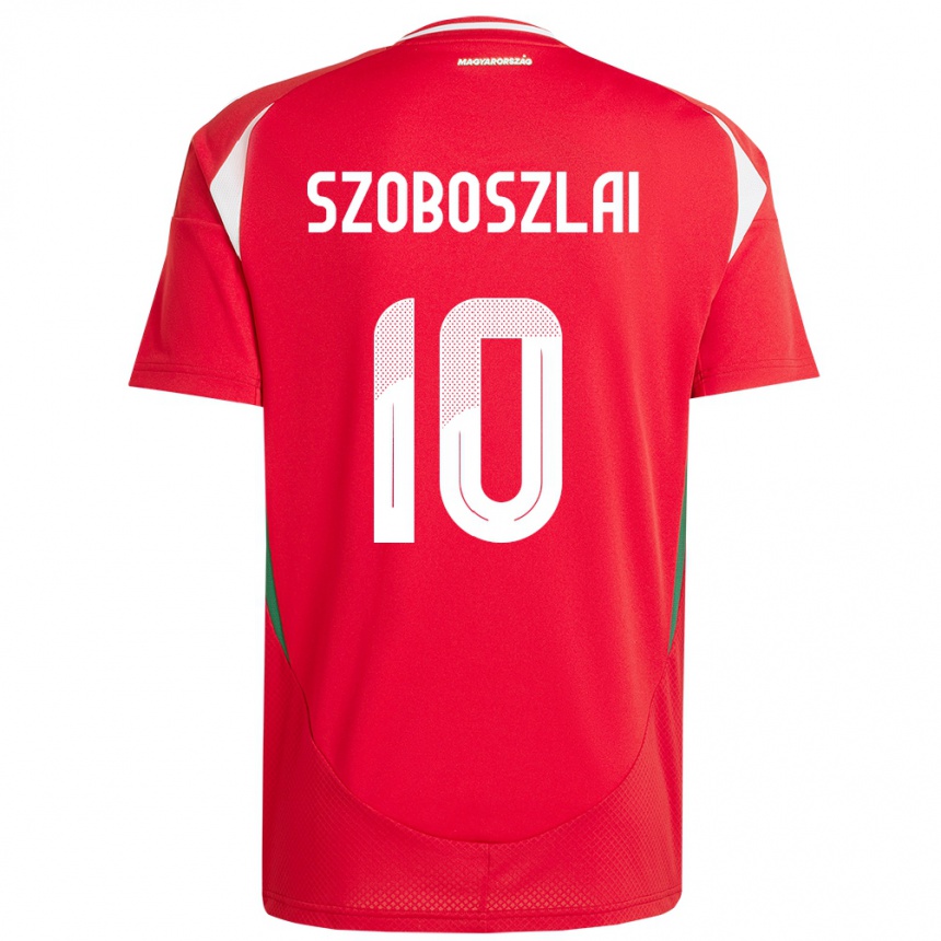 Kinder Fußball Ungarn Dominik Szoboszlai #10 Rot Heimtrikot Trikot 24-26 T-Shirt Luxemburg