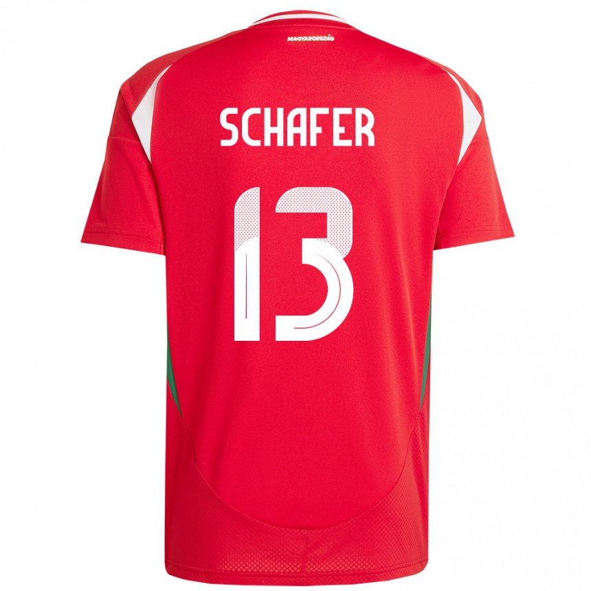 Kinder Fußball Ungarn András Schäfer #13 Rot Heimtrikot Trikot 24-26 T-Shirt Luxemburg