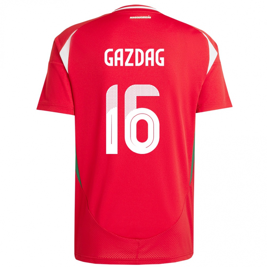 Kinder Fußball Ungarn Dániel Gazdag #16 Rot Heimtrikot Trikot 24-26 T-Shirt Luxemburg