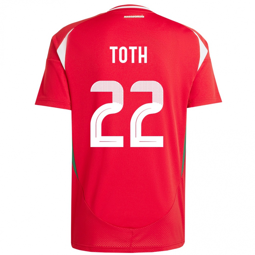 Kinder Fußball Ungarn Balázs Tóth #22 Rot Heimtrikot Trikot 24-26 T-Shirt Luxemburg