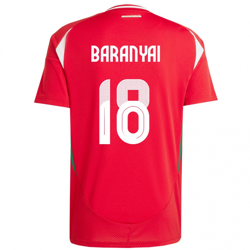 Kinder Fußball Ungarn Nimród Baranyai #18 Rot Heimtrikot Trikot 24-26 T-Shirt Luxemburg