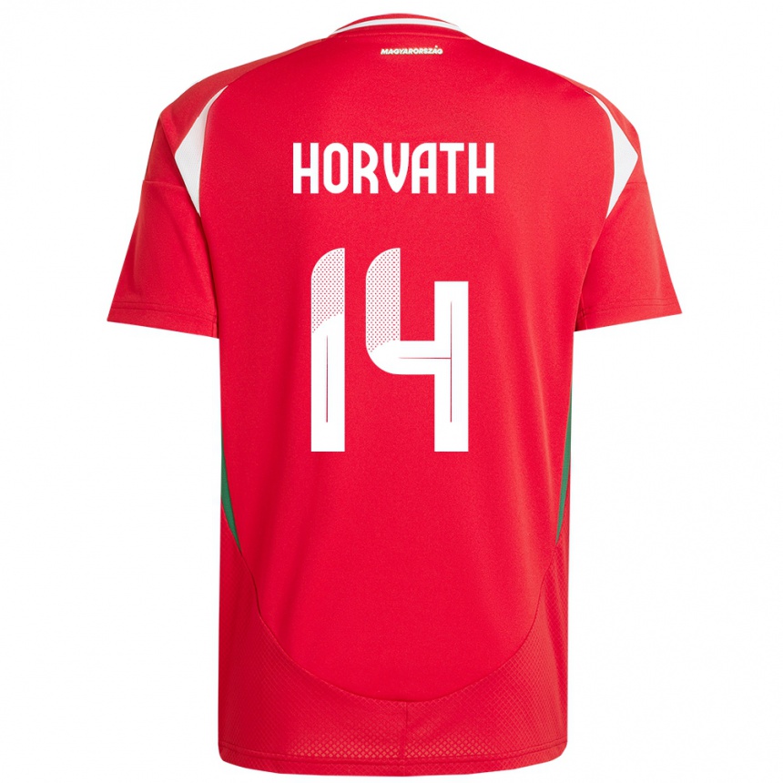 Kinder Fußball Ungarn Artúr Horváth #14 Rot Heimtrikot Trikot 24-26 T-Shirt Luxemburg