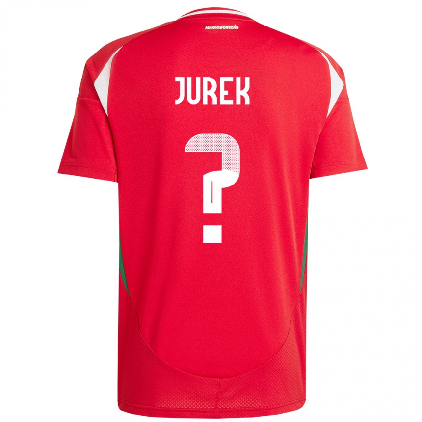 Kinder Fußball Ungarn Gábor Jurek #0 Rot Heimtrikot Trikot 24-26 T-Shirt Luxemburg