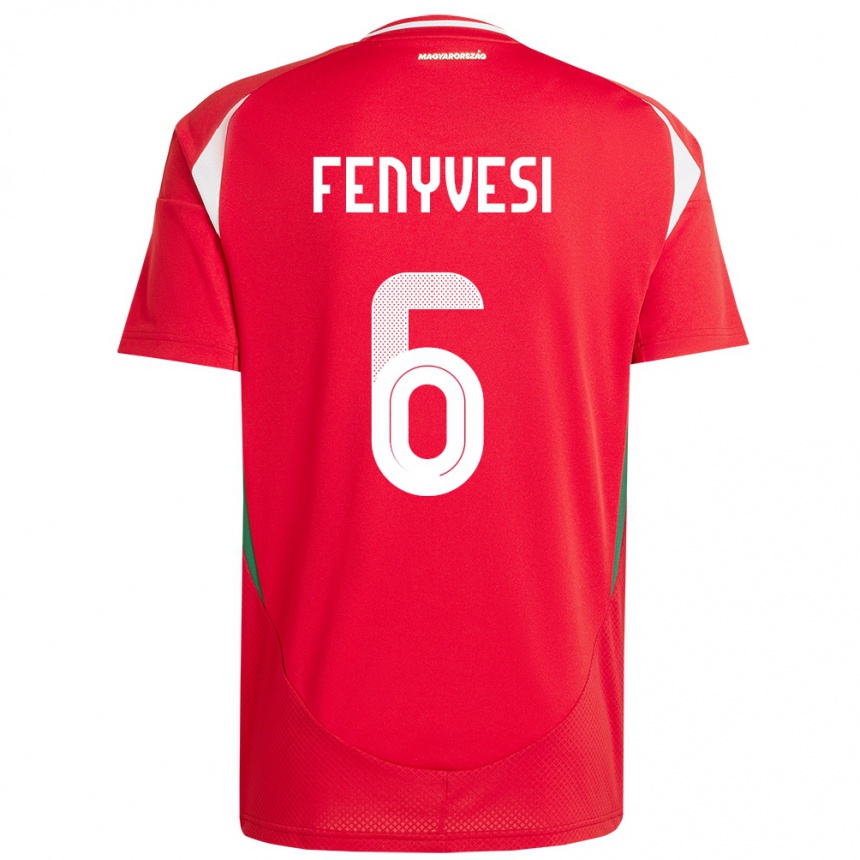 Kinder Fußball Ungarn Evelin Fenyvesi #6 Rot Heimtrikot Trikot 24-26 T-Shirt Luxemburg