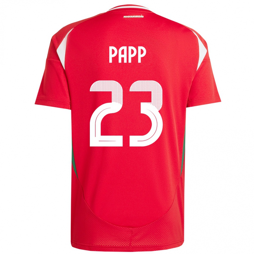 Kinder Fußball Ungarn Luca Papp #23 Rot Heimtrikot Trikot 24-26 T-Shirt Luxemburg