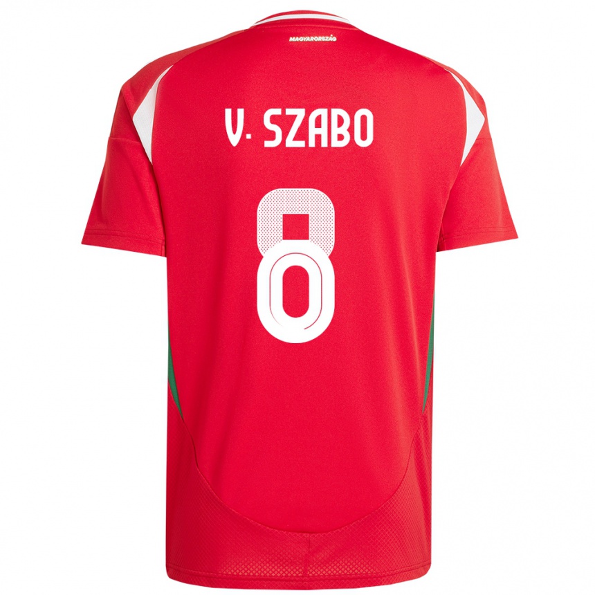 Kinder Fußball Ungarn Viktória Szabó #8 Rot Heimtrikot Trikot 24-26 T-Shirt Luxemburg