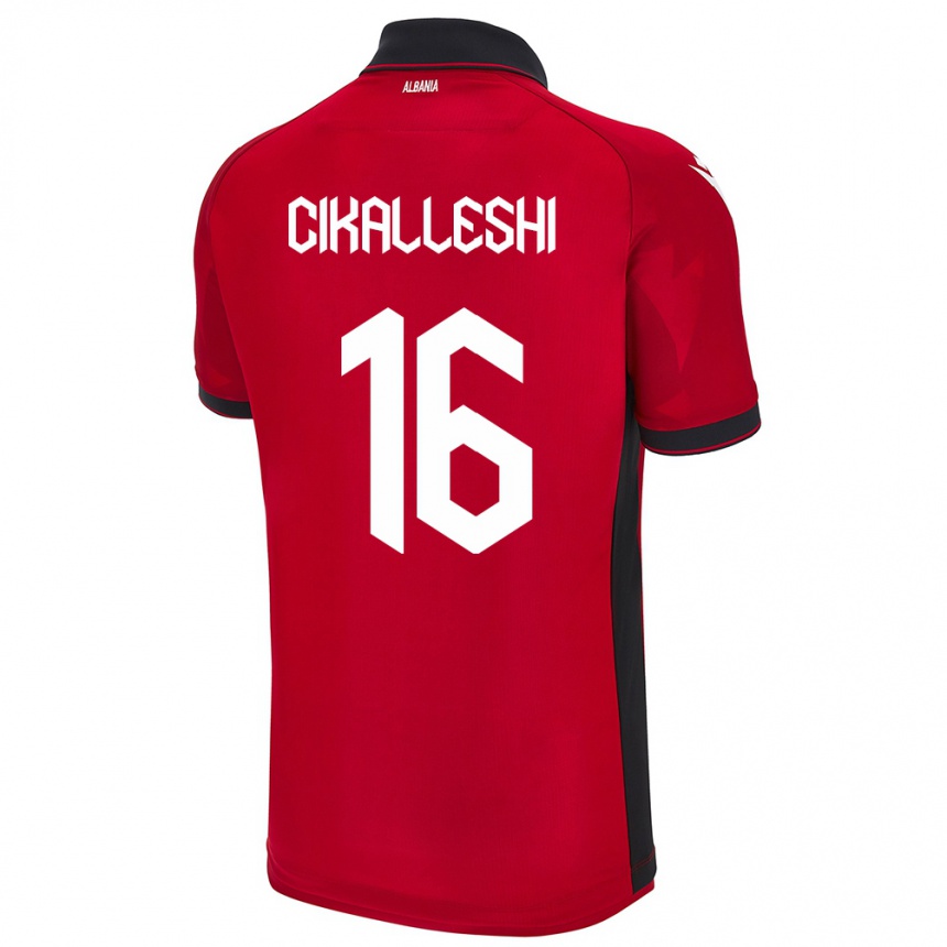 Kinder Fußball Albanien Sokol Cikalleshi #16 Rot Heimtrikot Trikot 24-26 T-Shirt Luxemburg