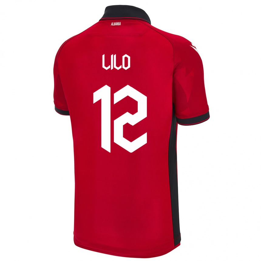 Kinder Fußball Albanien Klidman Lilo #12 Rot Heimtrikot Trikot 24-26 T-Shirt Luxemburg