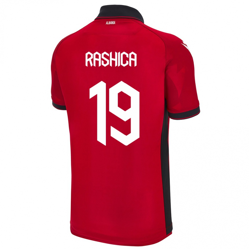 Kinder Fußball Albanien Ermir Rashica #19 Rot Heimtrikot Trikot 24-26 T-Shirt Luxemburg