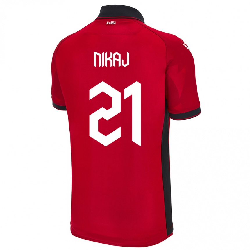 Kinder Fußball Albanien Ardit Nikaj #21 Rot Heimtrikot Trikot 24-26 T-Shirt Luxemburg