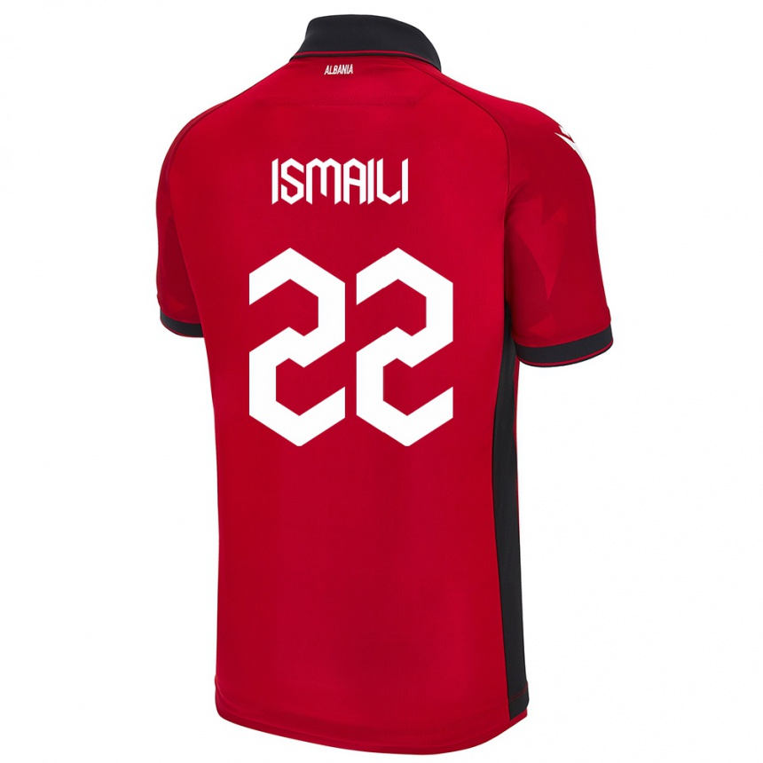 Kinder Fußball Albanien Ysni Ismaili #22 Rot Heimtrikot Trikot 24-26 T-Shirt Luxemburg