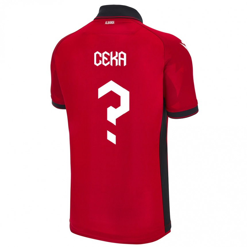 Kinder Fußball Albanien Fatmir Ceka #0 Rot Heimtrikot Trikot 24-26 T-Shirt Luxemburg